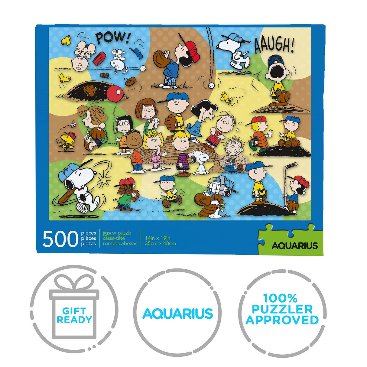 AQUARIUS Peanuts Baseball Puzzle (500 Piece Jigsaw Puzzle) - Officially Licensed Peanuts Merchandise & Collectibles - Glare Free - Precision Fit - 14 x 19 Inches AQUARIUS