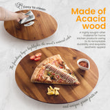 TIDITA 18" Acacia Wood Lazy Susan for Table Top - Wooden Turntable Serving Tray for Charcuterie Boards Cheese Board - Extra Large Round Lazy Susan Organizer - Kitchen Revolution for Countertop Tidita