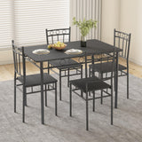 AMICLIBER Dining Table Set for 4, 5-Piece Kitchen Table and Chairs, Rectangular Dining Room Table Set with 4 Chairs, Space-Saving Kitchen Table Set for Small Space,Dinette,Apartment,Pure Black AMICLIBER