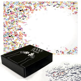 Ambesonne Music Jigsaw Puzzle for Adults, Colorful Musical Notes Frame Festival Singing Enjoyment Fashion Themed Print, Heirloom-Quality Fun Activity Durable Cardboard, 1000 pcs, White Multicolor Ambesonne
