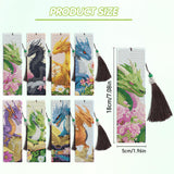 Dragon Diamond Art Bookmarks Kit: 8 Pcs Diamond Painting Bookmark with Tassels, Fantastic Dragon Book Marks for Book Lovers, Gifts for Reading Men DIY Crafts CRASHOT