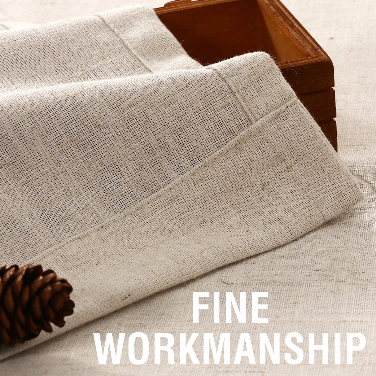 H.VERSAILTEX Linen Curtains 84 Inch Length for Living Room 2 Panel Set Neutral Modern Farmhouse Window Privacy Light Filtering Drapes for Farmhouse Window Treatment Curtains, 52 x 84 - Linen H.VERSAILTEX