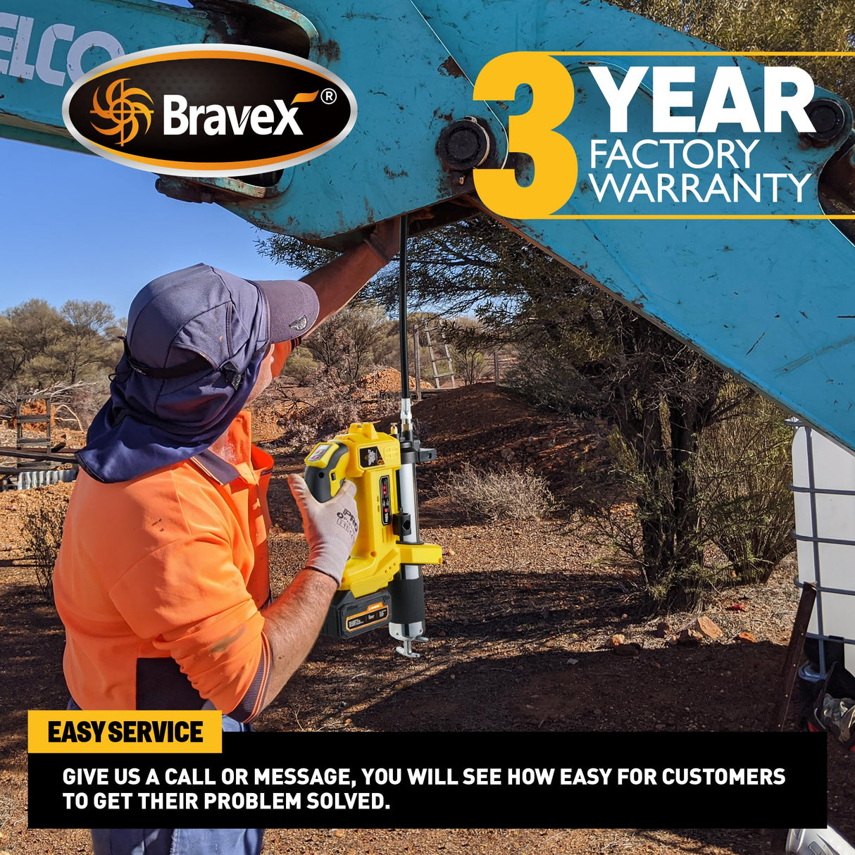 STEINBRÜCKE Grease Gun - Grease Gun Battery Powered, Cordless Grease Gun with 40” Long Hose, Electric Grease Gun STEINBRÜCKE