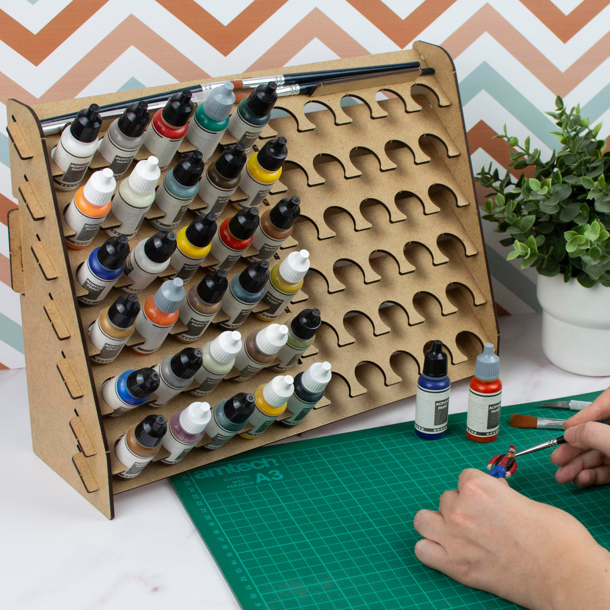 PROSCALE Paint Rack for model paints. Hobby craft Vallejo Tamiya Army compatible wall paint rack stand holder organiser storage for miniature warhammer art artists (26 mm) PROSCALE