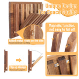 KYIAANY Coat Rack Wall for Farmhouse: Wood Rustic 6 Hooks Mount 10.4inch Retractable Wall Mounted for Small Spaces Entryway Hallway Bathroom for Hanging Jacket Towel Backpack Bag KYIAANY