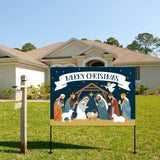 Christmas Decorations Outdoor Yard Nativity Scene Yard Sign reversible Dual Religious Manger Scene Yard Sign for Garden Lawn Christmas Decorations Holy family nativity scenes (Garden Sign Large) Eastsky