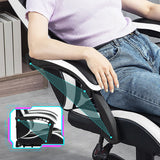 HOMHUM Massage Gaming Chair with Footrest, Ergonomic PU Leather Computer Chair w/Headrest and Lumbar, Height Adjustable, 360° Swivel Desk Office Chair, White HOMHUM