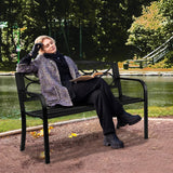 VEVOR Outdoor Bench, 50 inches Metal Garden Bench for Outdoors, 550 lbs Load Capacity Bench, Outdoor Garden Park Bench with Backrest and Armrests, Patio Bench for Garden, Park, Yard, Front Porch VEVOR