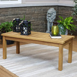 Sunnydaze 45-Inch Solid Teak Rectangular Outdoor Coffee Table - Patio Coffee Table for Outside - Light Brown Wood Stain Finish Sunnydaze