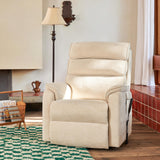 DYNOX 350 LBS Power Lift Recliner Chair for Elderly, Medium Size Dual Motor Lay Flat Infinite Positions Recliner with Heat & Massage(9188,Chenille,Beige) DYNOX