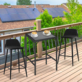 LZRS Outdoor Bar Table – 23.6" Square Heavy-Duty Steel Frame with Weather-Resistant HDPS Top,Durable Patio Bar Table for Garden, Balcony, Poolside, Grey LZRS