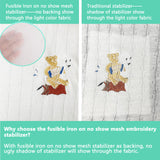 Craftido Fusible Iron on No Show Mesh Machine Embroidery Stabilizer Backing 12" x 10 Yd roll - Light Weight 1.8 oz for Machine Embroidery and Hand Sewing craftido