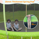 Garveetools Trampoline 10FT 12FT 14FT 16FT with Enclosure & Ladder, ASTM Approved Heavy-Duty Outdoor Recreational Trampoline for Kids Adults, 440LB Capacity (Green, 10FT) Garveetools