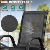 YITAHOME Stackable Patio Dining Set for 6, Breathable Outdoor Dining Set w/55 Aluminum Patio Table & 6 Stackable Patio Chairs Set, All Weather Outdoor Patio Dining Set for Backyard Deck Porch, Black YITAHOME