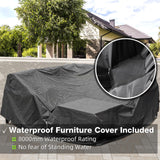 COMLAX FIELD Patio Furniture Set, 6 Pieces Outdoor Couch Sectional, L Shaped Patio Sofa, Metal Patio Couch Sectional with Side Table, Outdoor Seating Conversation Set, Grey COMLAX FIELD