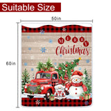 Christmas Blanket, Snowman Blanket for Women, Red Truck Soft Flannel Fleece Throw Blankets for Kids Girls Bed Living Room Couch, 50x60 Inches, Red Holiday Winter Gifts for Boys Men Unibyby