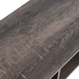 Household Essentials Jamestown TV Stand Coffee Table with Rectangular Storage Compartments Ashwood Rustic Wood Grain and Black Metal Household Essentials