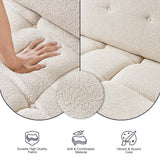 Furnify Cloud Couch, 76" Loveseat Sofa Bed with Removable Armrest, Boucle Sherpa Sofa Bed, Comfy Upholstered Sleeper Sofa for Living Room, Bedroom, Office, Beige Teddy Furnify