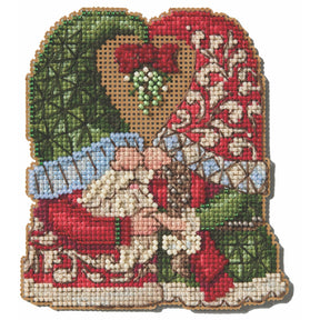 Mill Hill Mistletoe Couple Gnomes Counted Cross Stitch Ornament Kit 2025 Jim Shore Collection JS202516, 3 x 5 inches, Multi Mill Hill