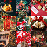 20 Rolls 100 Yards Christmas Ribbon for Gift Wrapping, 3/8 Inch Printed Christmas Grosgrain Ribbon, Christmas Ribbon for Gift Wrapping Crafts DIY Holiday Xmas Decorations CCTVRTV