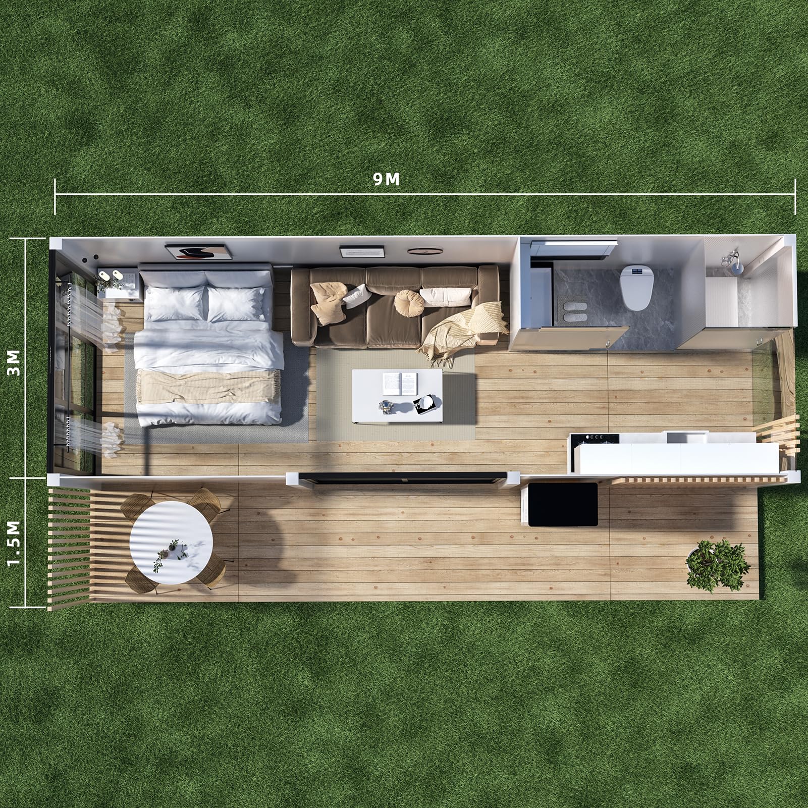 Prefab Tiny House, 20ft and 40ft Mobile Modular House, Tiny Homes to Live in for Adults, Mini Foldable Container House for Backyard, Hotels, Shops,Offices,Kiosk, bar, Outdoor Living– Prepaid  - WoodArtSupply