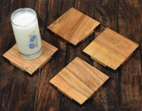 Samhita Acacia Wood Square Coasters Protection Tabletop,Countertop and Surfaces Size: 4" x 4", Set of 4 Samhita