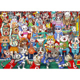 Puzzles for Adults 1000 Pieces, Cat Basketball Fun Jigsaw Puzzles Challenging Game, Puzzles Interlock Perfectly No Dust, for House Decoration, Party Toy for Kids Parents TangMosaic