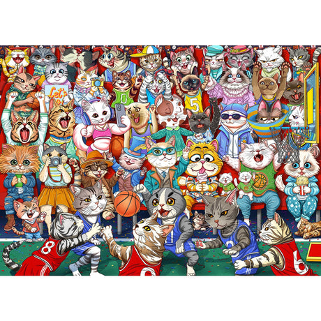 Puzzles for Adults 1000 Pieces, Cat Basketball Fun Jigsaw Puzzles Challenging Game, Puzzles Interlock Perfectly No Dust, for House Decoration, Party Toy for Kids Parents TangMosaic