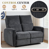 53.5" Zero Wall Hugger Power Reclining Loveseat Sofa with USB & Type-C Ports, Electric Recliner Loveseat with Lumbar Pillows, Small Space Wall Hugger Reclining Couch for Living Room & RV (Dark Grey) LURVIA