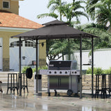 MASTERCANOPY 8 x 5 Grill Gazebo Outdoor BBQ Gazebo Canopy with 2 LED Lights (Gray) MASTERCANOPY