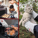 MYSAFETY Leather Welding Gloves for Men or Women, Fire and Heat Resistant gloves for Stick,Tig,Mig,Fireplace,BBQ,Oven,Grill,Wood Stove,Animal Handling Gloves,Bite Proof for Cat or Dogs,Welders Gifts MYSAFETY