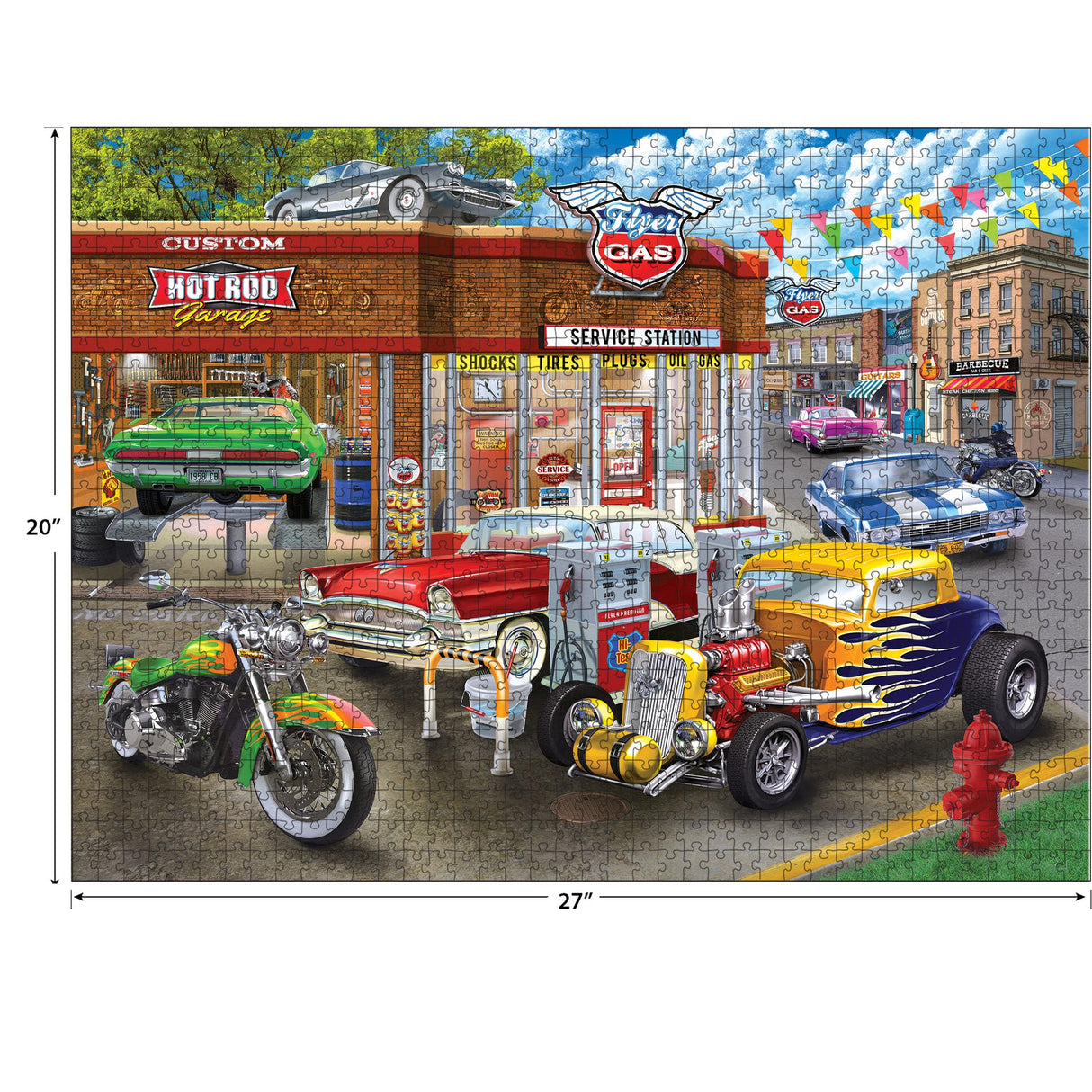 RoseArt - Chris Bigelow - Hot Rod Garage - 1000 Piece Jigsaw Puzzle for Adults RoseArt