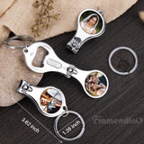Framendino, 6 Pack Sublimation Blanks Keychains Nail Clipper Metal Bottle Opener Heat Transfer Keychain Fingernail Clipper for Birthday Graduation Gifts Framendino