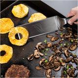 Blackstone 5464 Griddle Tool Kit Outdoor Indoor Grill BBQ Utensils Cooking Accessories-Heat Resistant– 2 Long Spatulas, 2 Angled Scraper Classic Tong, 1 (32oz) Squeeze Bottle, Black, Silver, White BLACKSTONE