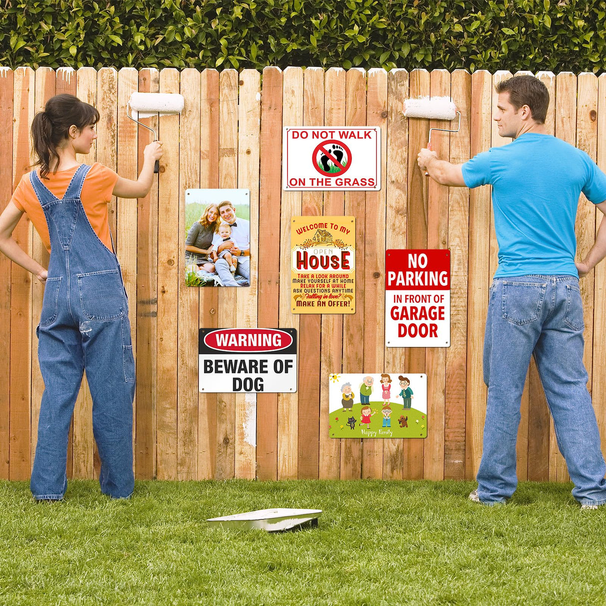 OIOIPPIO 4 Pack 10"x 14" Sublimation Metal Sign Blanks, 0.65mm White Blank Metal Signs Aluminum Metal Signs for Parking Garden Advertising Sign OIOIPPIO