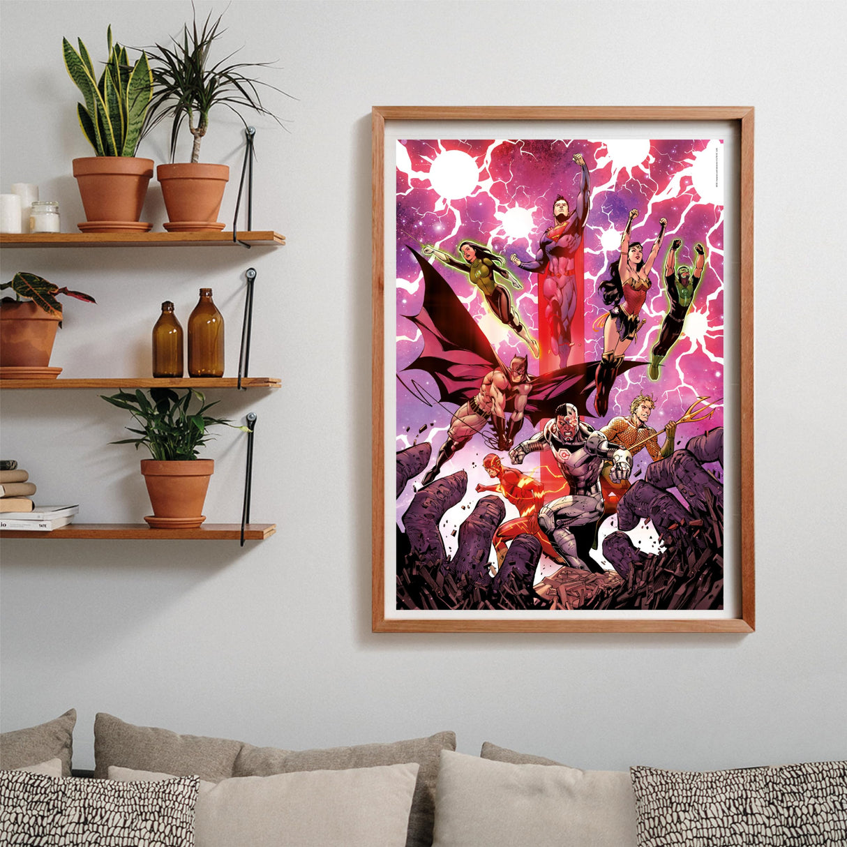 Clementoni - DC Comics Justice League League-1000 Pieces, Vertical, Fun for Adults, Superhero Puzzle, Made in Italy, Multicoloured, 39853 Clementoni