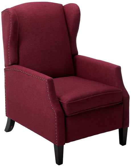 GDFStudio Weyland Wingback Traditional Fabric Recliner (Deep Red) 33.25D x 26.5W x 40H in GDFStudio