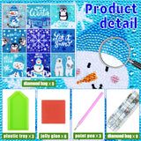 Charniol 9 Pcs Winter 5D Diamond Painting Kits 5D Drill Round Crystal Rhinestone Handmade Creative Art Crafts Snowman Snowflake for Home Wall Decor and Adults Kids DIY (Snowman, Snowflake) Charniol