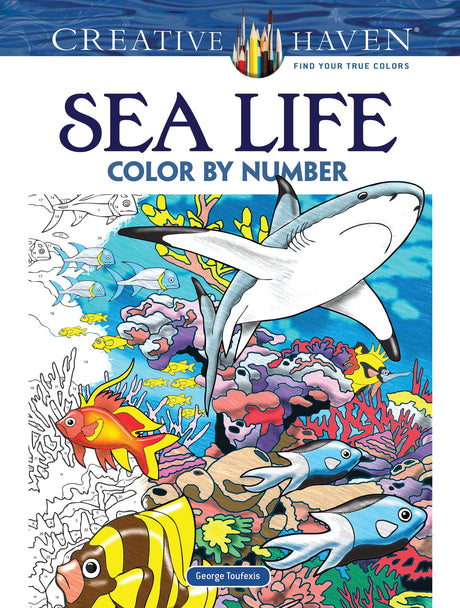 Creative Haven Sea Life Color by Number Coloring Book (Adult Coloring Books: Sea Life) Dover Publications