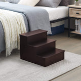 Kings Brand Furniture – Darien 3 Step Wood Step Stool for Adults or Kids, Dog Stairs, Cherry Kings Brand Furniture