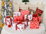 Sikiweiter Christmas Wrapping Paper Rolls -Mini Roll 17 Inch X 33 Feet - Reversible Plaid Reindeer and Snowflake Design Wrapping Paper(Christmas) Sikiweiter