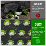 1.3FT x 50FT Weed Barrier Landscape Fabric Heavy Duty, 3.2oz Premium Gardening Weed Control Mat with 10 U-Shaped Securing Pegs, Ground Cover for Garden Beds, Farming, Underlayment, Commercial Driveway Kijamilee
