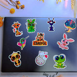 32 Sheets Holographic Sticker Paper Clear Vinyl Self Adhesive Waterproof Rainbow Transparent Overlay Film A4 Size Holographic Overlay with 4 Styles Mixed Bleidruck