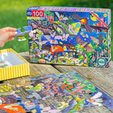 eeBoo Love of Bats Glow in The Dark 100 Piece Jigsaw Puzzle/Ages 5+ (PZBAT) eeBoo