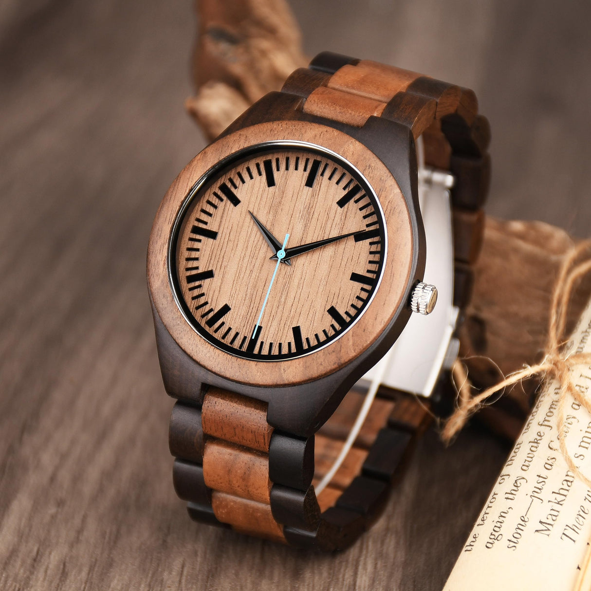 Personalized Wood Watch for Men Engraved Men's Wooden Watch Customized Anniversary Birthday Watch for Husband Dad Son LMWOOD
