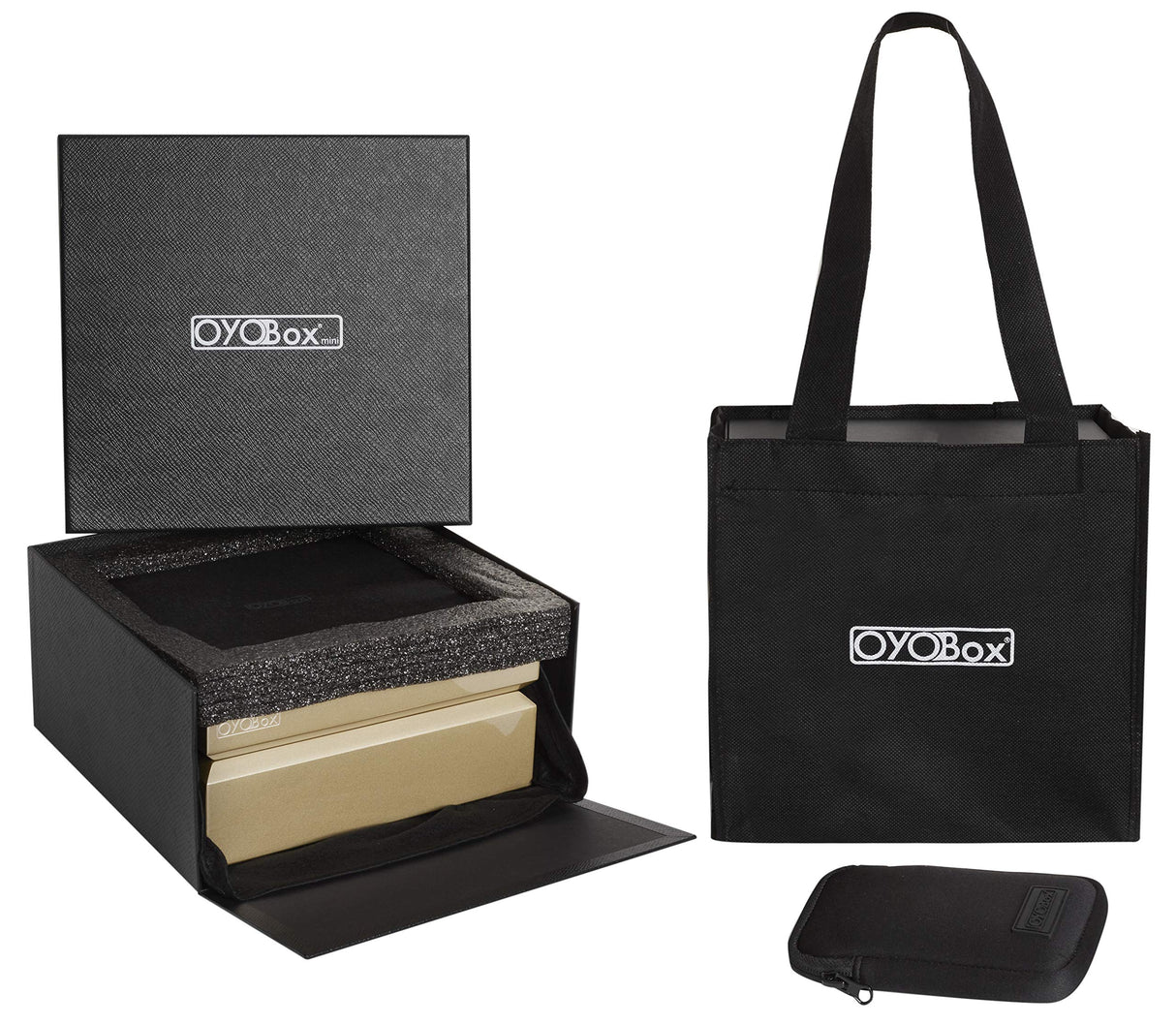 OYOBox Mini Luxury Eyewear Organizer, Wood Display Box for Glasses + Sunglasses, Mahogany OYOBox