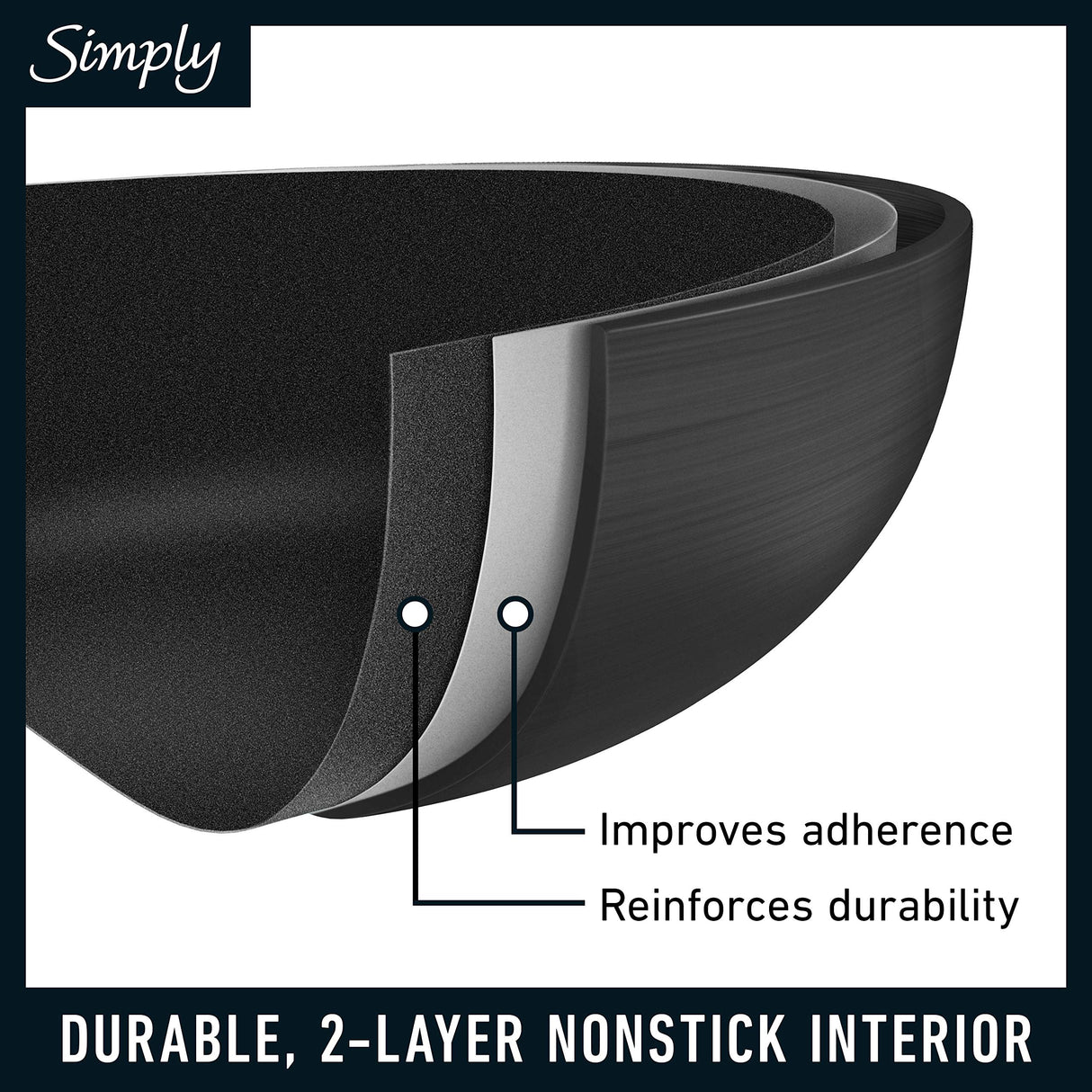 Calphalon 10-Piece Non-Stick Kitchen Cookware Set, Black Pots & Pans with Stay-Cool Stainless Steel Handles, Hard-Anodized Aluminum for Even Heating Calphalon