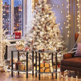 TUTOTAK End Table, Set of 2, Side Table, Nightstand, 2-Tier Storage Shelf, Sofa Table for Small Space, Living Room, Bed Room TB01BG035 TUTOTAK