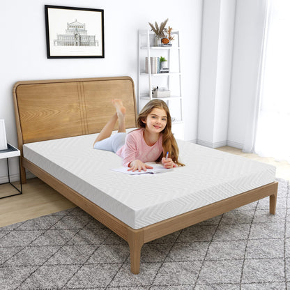 LIFERECORD 6 inch Full Mattress in a Box, Gel Memory Foam Mattresses Made in USA for Full Bed, Medium Firm, White