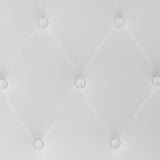 EMMA + OLIVER Tufted Upholstered Twin Size Headboard in White Fabric EMMA + OLIVER